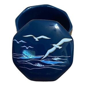 Otagiri Japan “the Sea” vintage ceramic trinket box